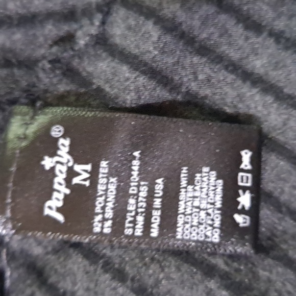 Womans Papaya Dress black and gray striped 3/4-sleeved - Picture 4 of 4